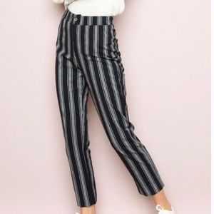 Brandy Melville Grey Striped Pants